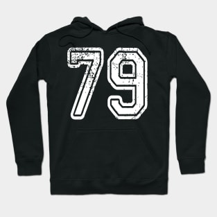 Number 79 Grungy in white Hoodie